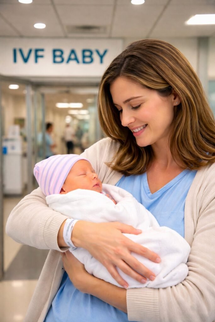 Mother with her IVF baby